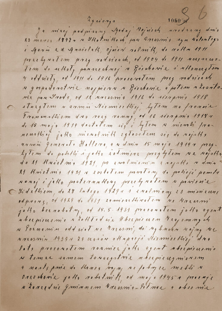 Wojciech Madaj - życiorys (dokument udostępnił Jarosław Dominik Górski)