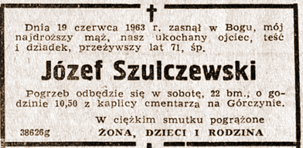 Józef Szulczewski - Głos Wielkopolsk nr 146 z 21.0.1963 r.